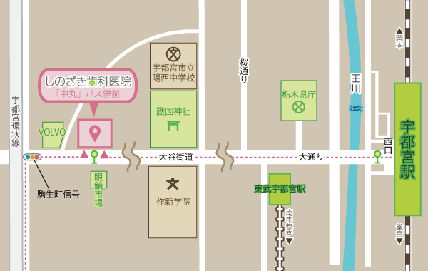 しのざき歯科医院アクセスマップ